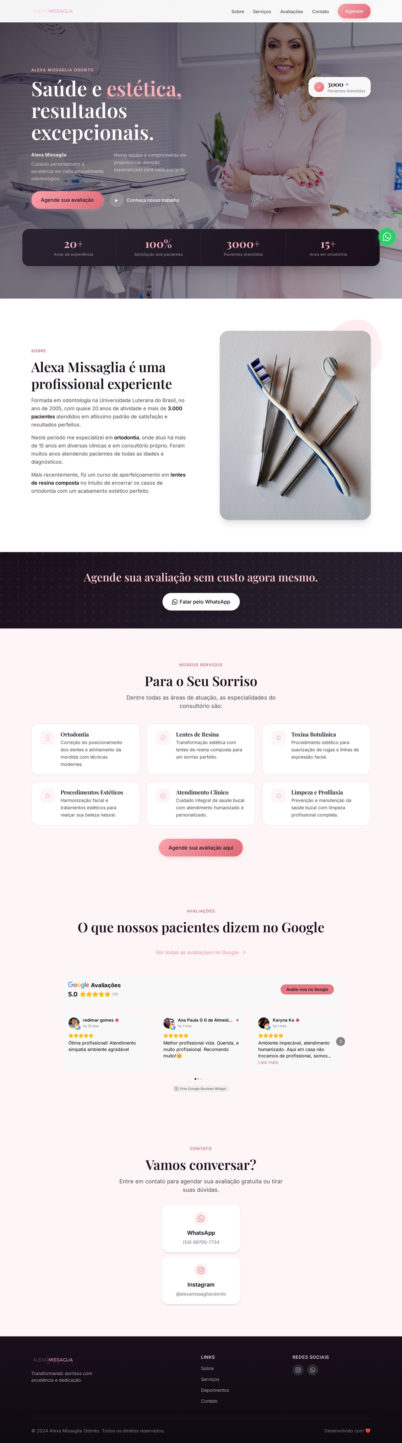Alexa Missaglia — site desktop